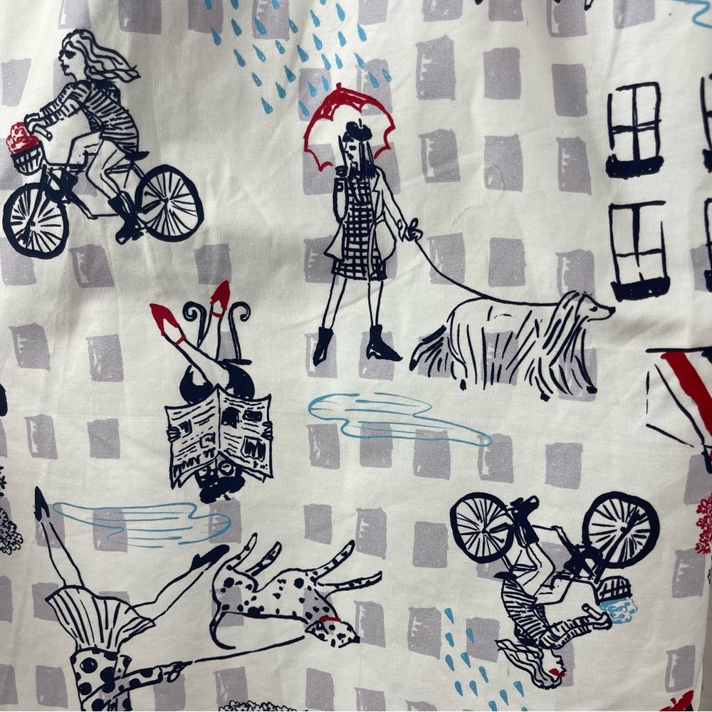 ModCloth Dog Umbrella Graphic City Skirt Sz M - Picture 10 of 11